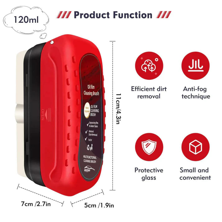 Car Glass Oil Film Remover with Cleaning Brush